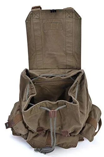 Gootium 21101AMG Specially High Density Thick Canvas Backpack Rucksack, Army Green, Large