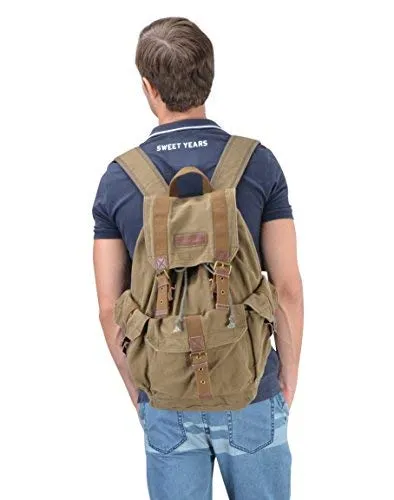 Gootium 21101AMG Specially High Density Thick Canvas Backpack Rucksack, Army Green, Large