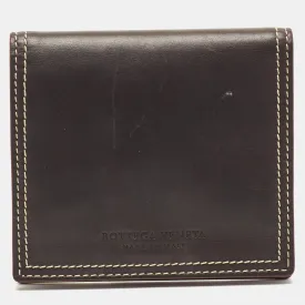Grey/Brown Leather Snap Bifold Wallet