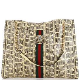 Gucci Rajah Chain Tote Snakeskin Large