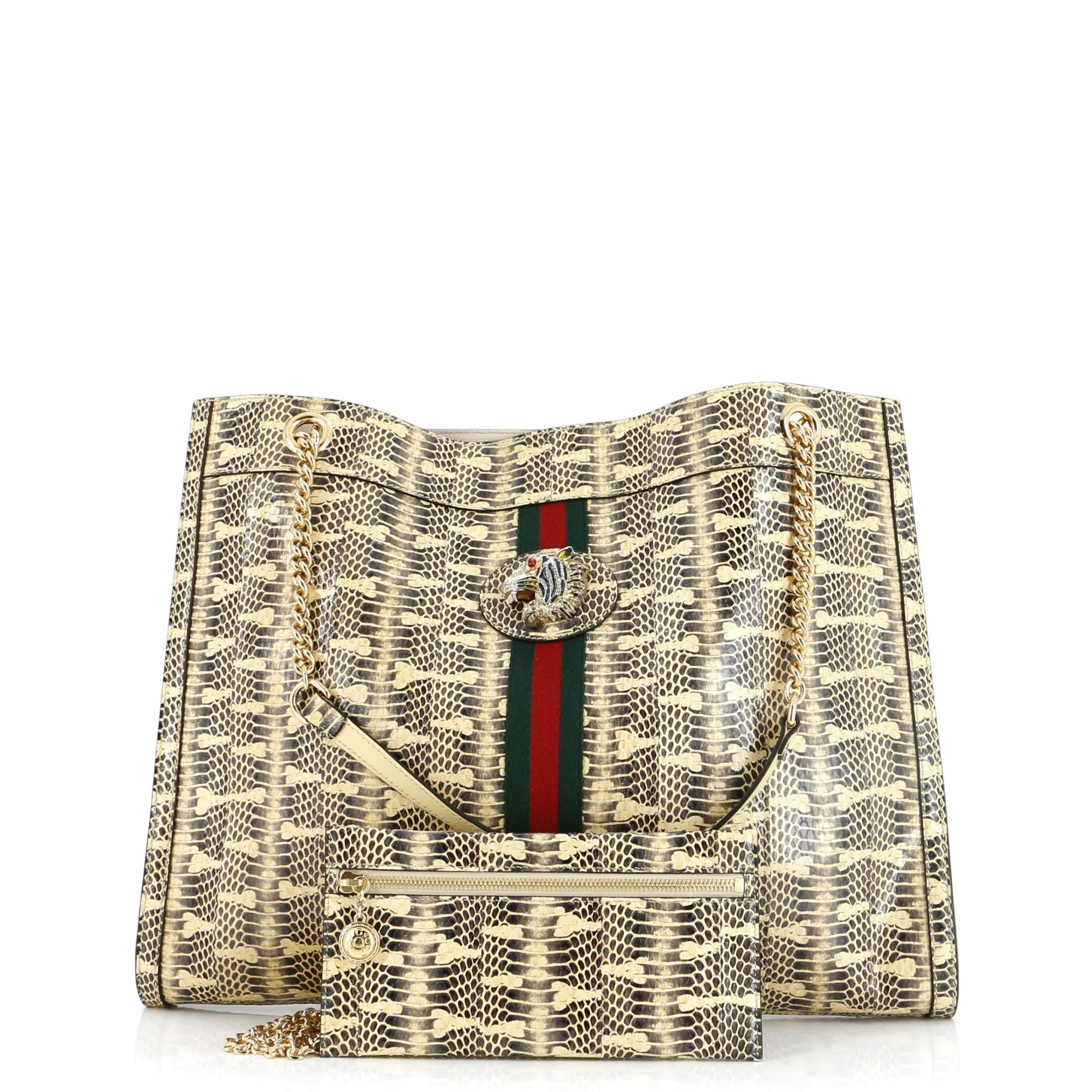 Gucci Rajah Chain Tote Snakeskin Large