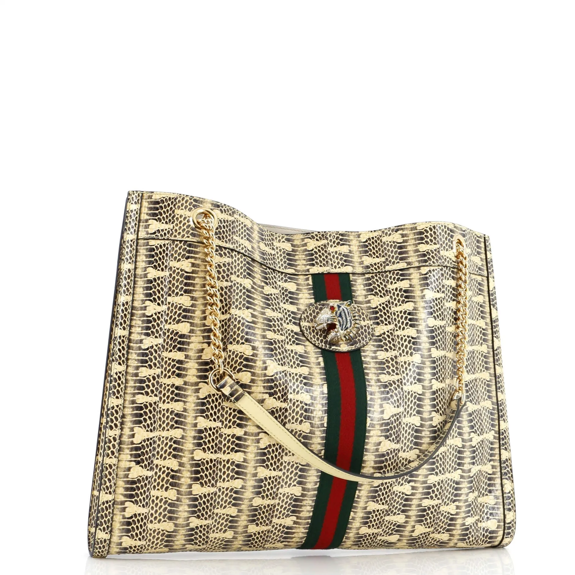 Gucci Rajah Chain Tote Snakeskin Large