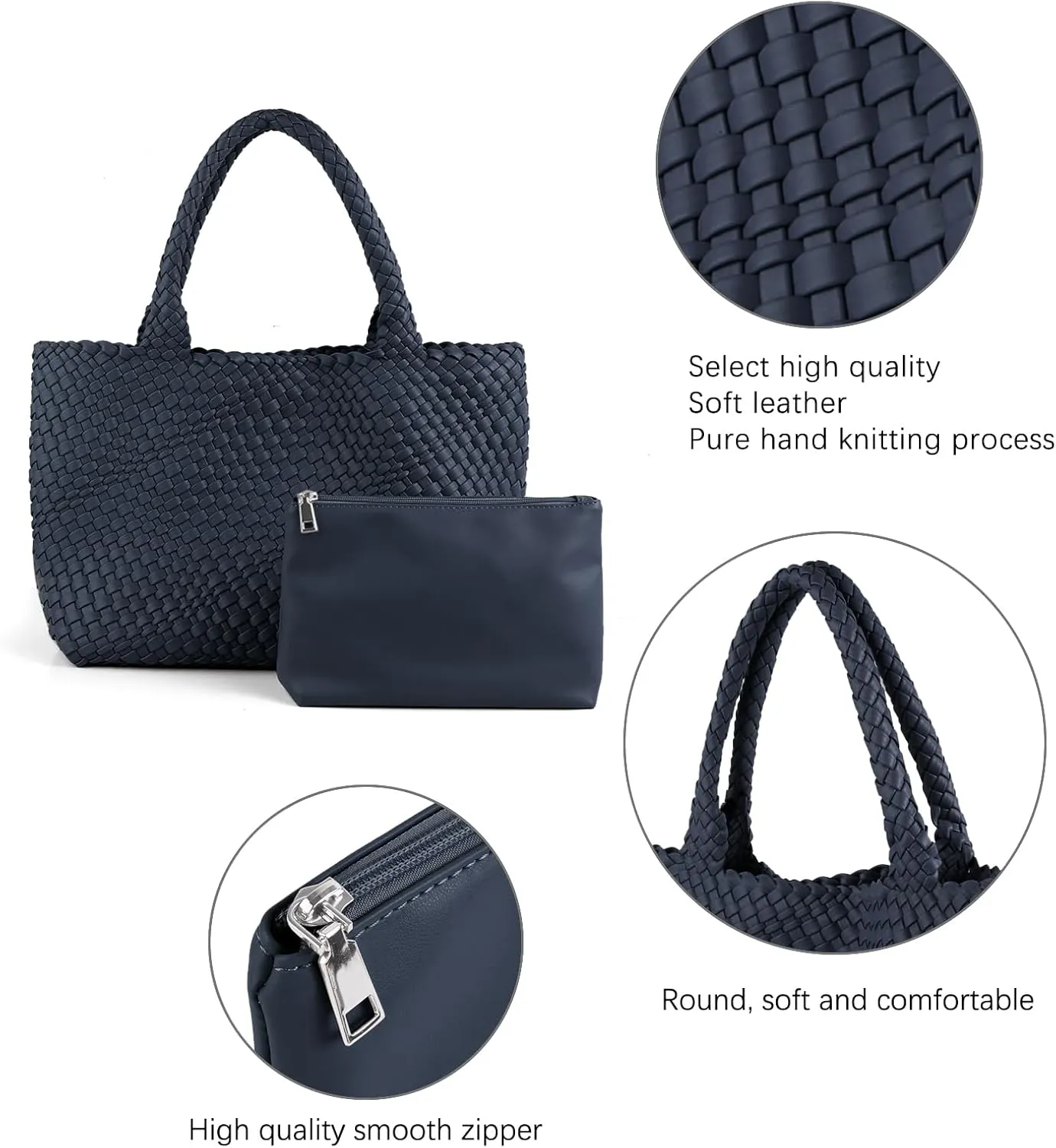 Handmade Woven Bag Satchel Handbag For Women Vegan Leather Tote Bag With Purses Travel Shoulder Bag Underarm Bag