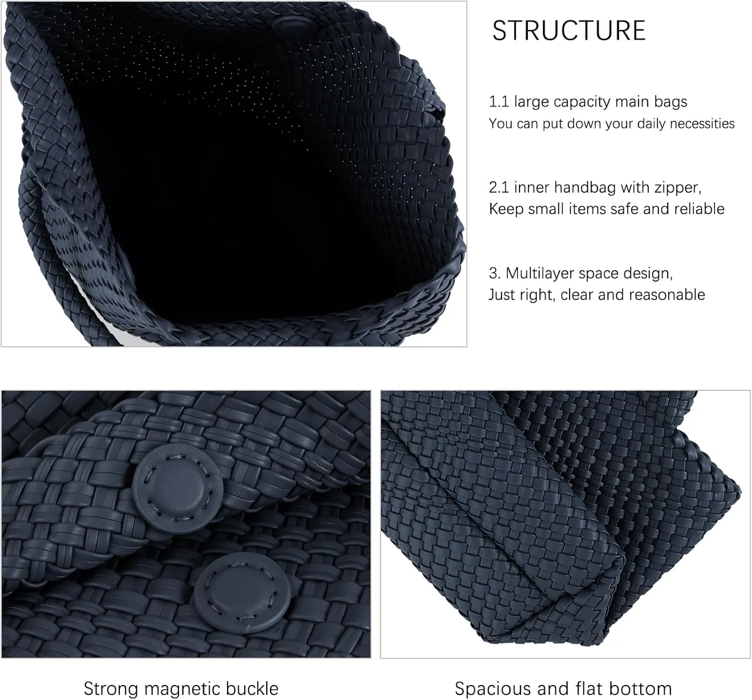 Handmade Woven Bag Satchel Handbag For Women Vegan Leather Tote Bag With Purses Travel Shoulder Bag Underarm Bag