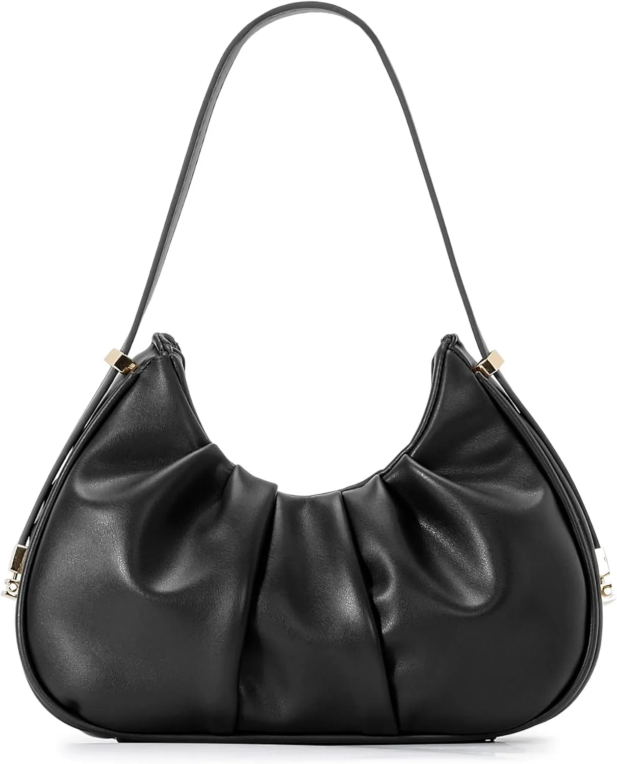 Herald Ruched Shoulder Bag Cloud Design Hobo Clutch Purse for Women Small Mini Cute Tote Handbag with Adjustable Strap