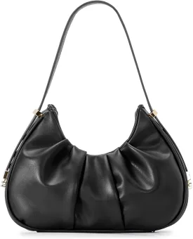 Herald Ruched Shoulder Bag Cloud Design Hobo Clutch Purse for Women Small Mini Cute Tote Handbag with Adjustable Strap