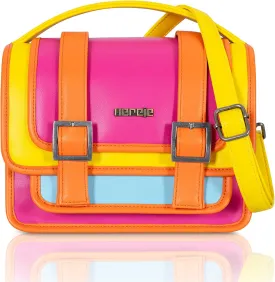 Hereje Women Shoulder Bag-Chic Top Handle Leather Handbags For Women-Retro Colorful Crossbody Bag-Spring Summer 2025-hot pink purse-colorful purse