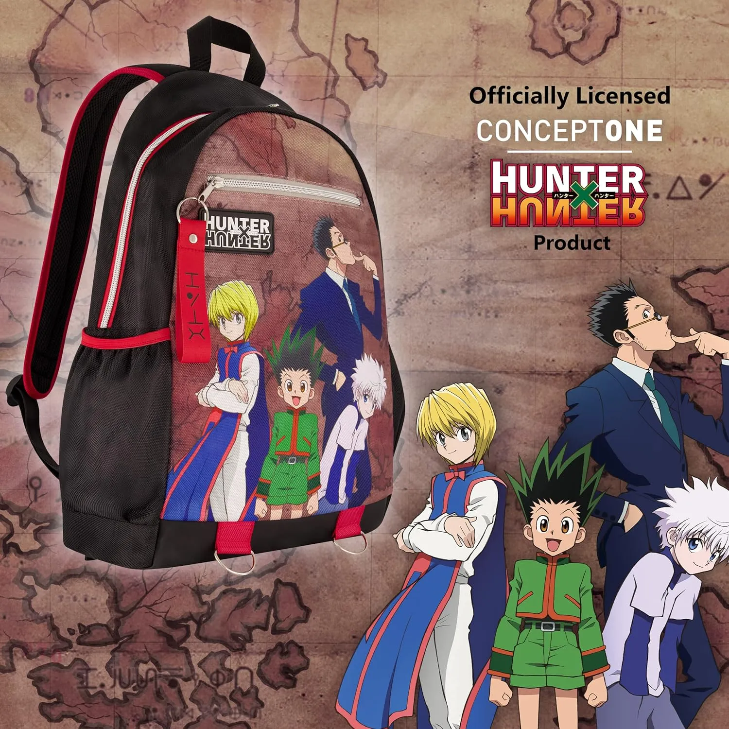 Hunter x Hunter 13 Inch Sleeve Laptop Backpack, Padded Computer Bag for Commute or Travel, Multi, One Size