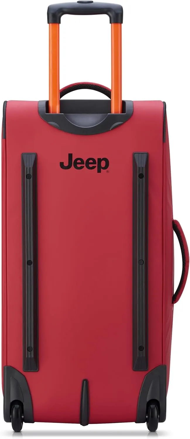 Jeep JS006B Two Wheel Rolling Travel Duffle Bag, Tomato, 27 Inch