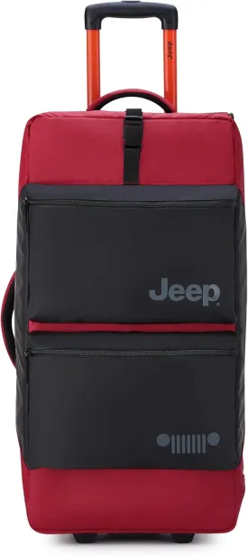Jeep JS006B Two Wheel Rolling Travel Duffle Bag, Tomato, 27 Inch