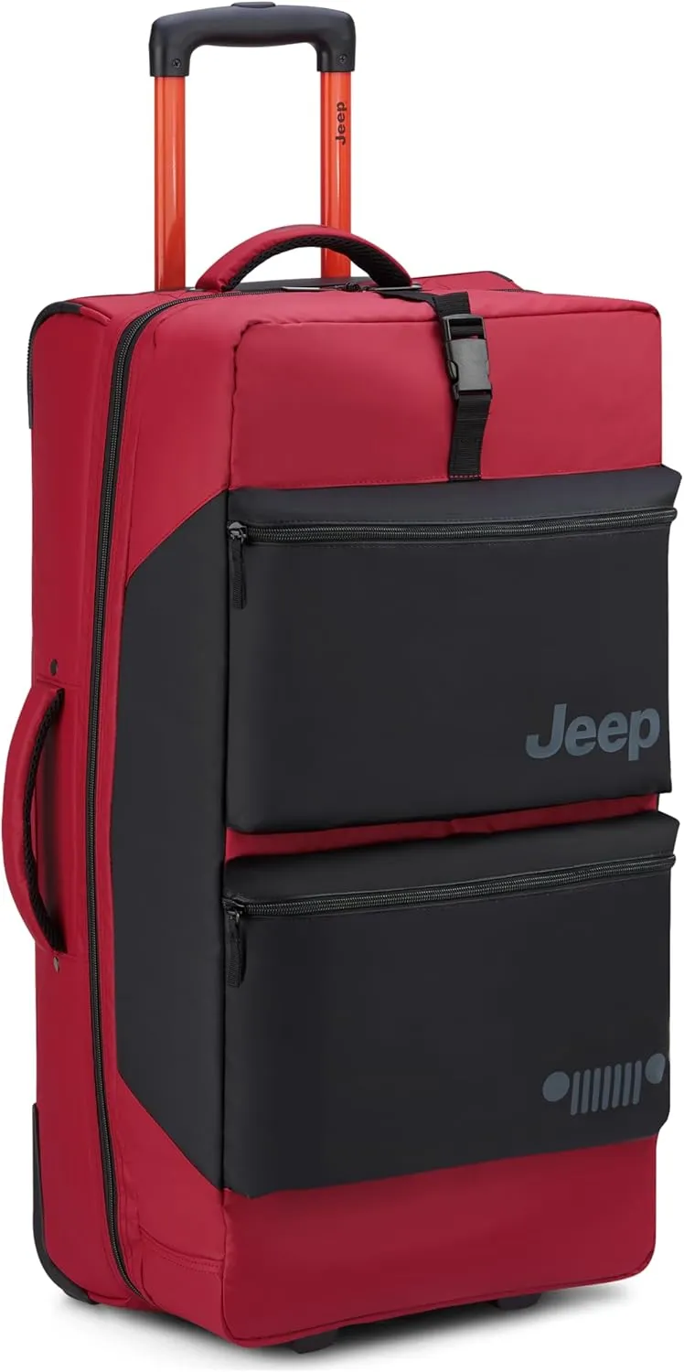 Jeep JS006B Two Wheel Rolling Travel Duffle Bag, Tomato, 27 Inch