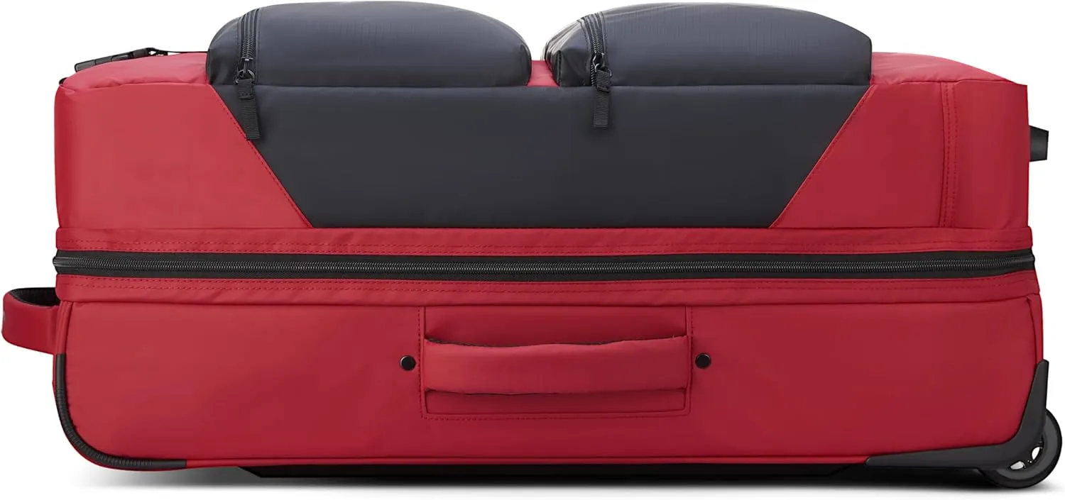 Jeep JS006B Two Wheel Rolling Travel Duffle Bag, Tomato, 27 Inch