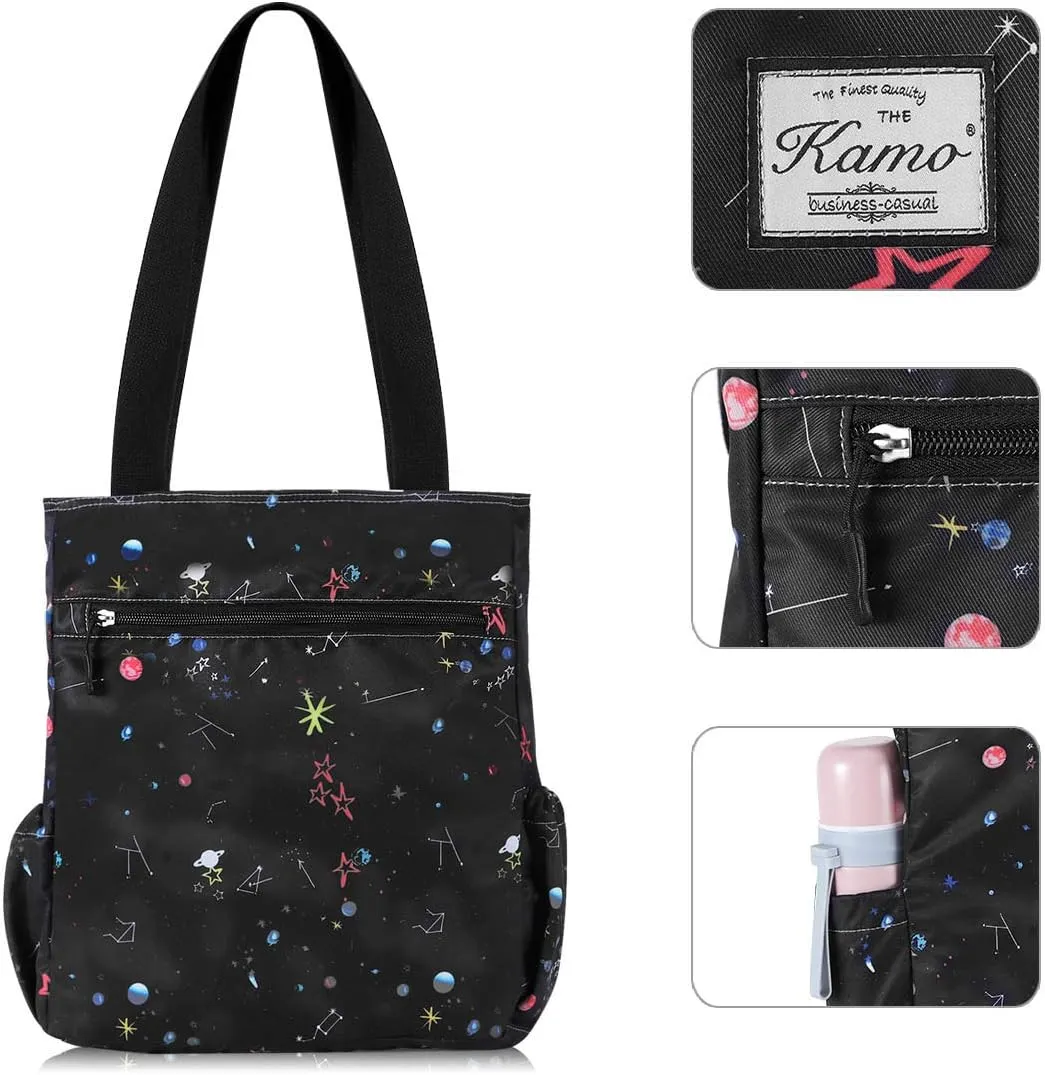 KAMO Floral Tote Bag - Waterproof Lightweight Handbags Travel Shoulder Bag for Hiking Yoga Gym Swimming Travel Beach