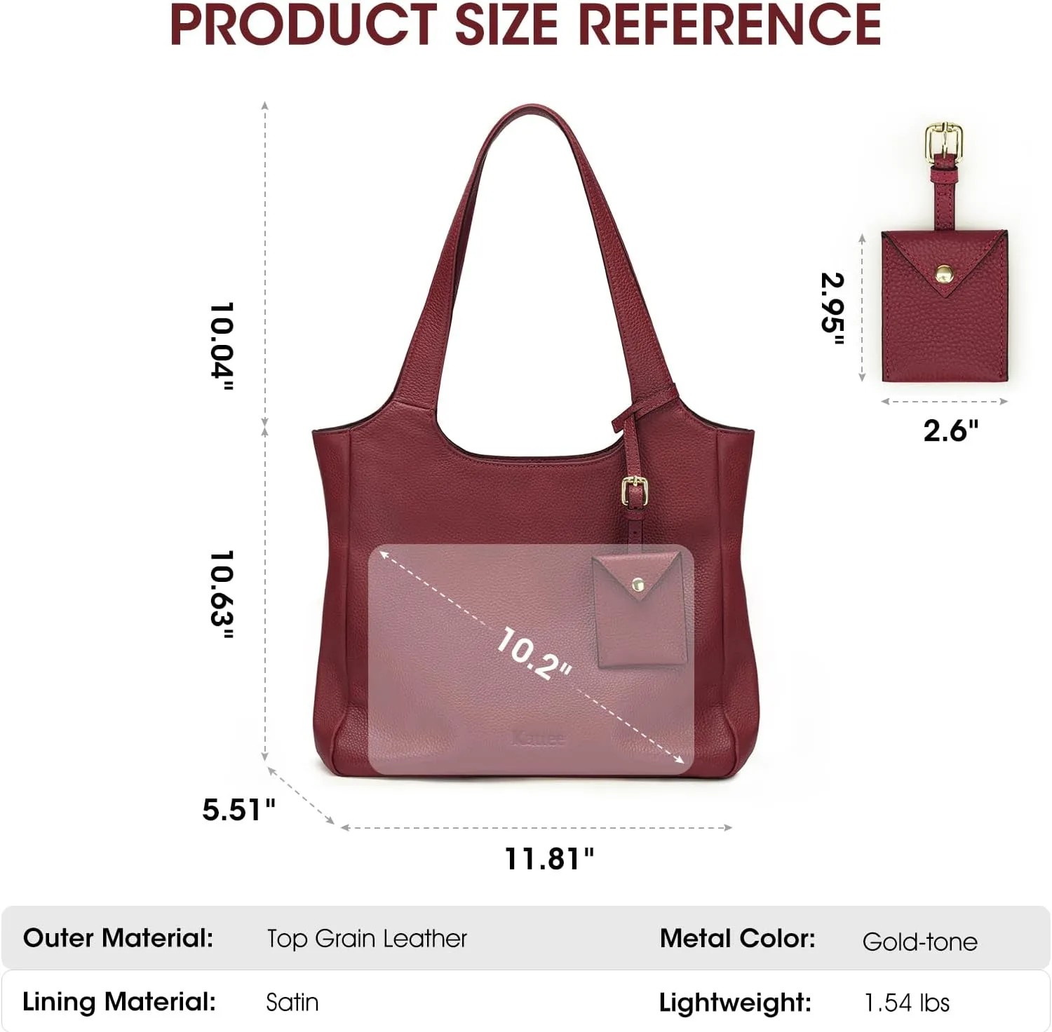 Kattee Soft Genuine Leather Shoulder Bag for Women Totes Hobo Purses and Handbags with Coin Pouch