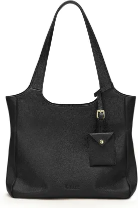 Kattee Soft Genuine Leather Shoulder Bag for Women Totes Hobo Purses and Handbags with Coin Pouch