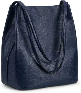 Kattee Women Soft Genuine Leather Totes Shoulder Bag Purses and Handbags with Top Magnetic Snap Closure