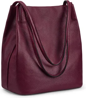 Kattee Women Soft Genuine Leather Totes Shoulder Bag Purses and Handbags with Top Magnetic Snap Closure