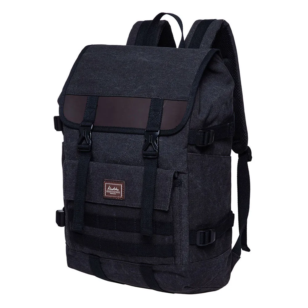 KAUKKO Casual Daypacks Multipurpose Backpacks, Outdoor Backpack, Travel Rucksack Black(Canvas)