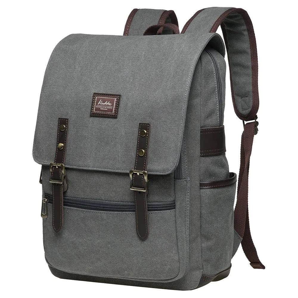 KAUKKO Casual Daypacks Multipurpose Backpacks, Outdoor Backpack, Travel Rucksack, Laptop Backpack Fits 15" (16-GREY)