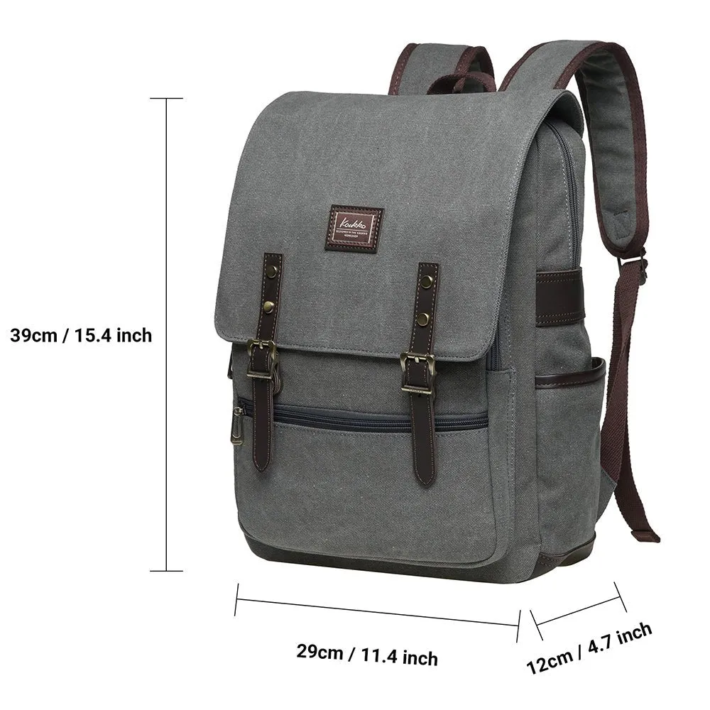KAUKKO Casual Daypacks Multipurpose Backpacks, Outdoor Backpack, Travel Rucksack, Laptop Backpack Fits 15" (16-GREY)