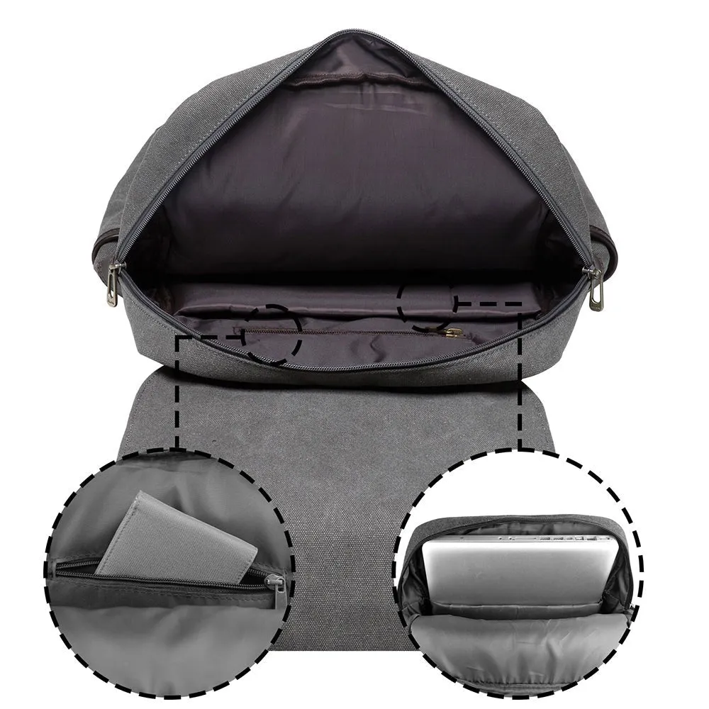 KAUKKO Casual Daypacks Multipurpose Backpacks, Outdoor Backpack, Travel Rucksack, Laptop Backpack Fits 15" (16-GREY)