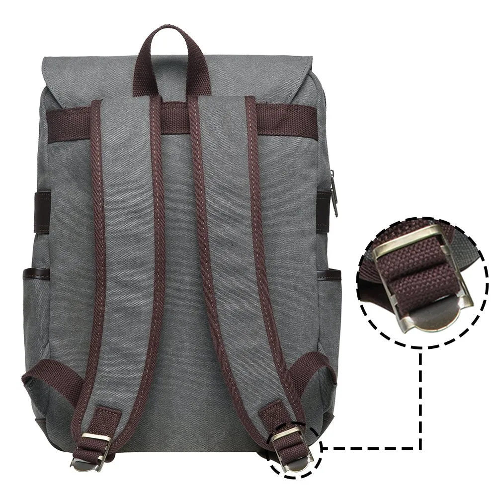 KAUKKO Casual Daypacks Multipurpose Backpacks, Outdoor Backpack, Travel Rucksack, Laptop Backpack Fits 15" (16-GREY)