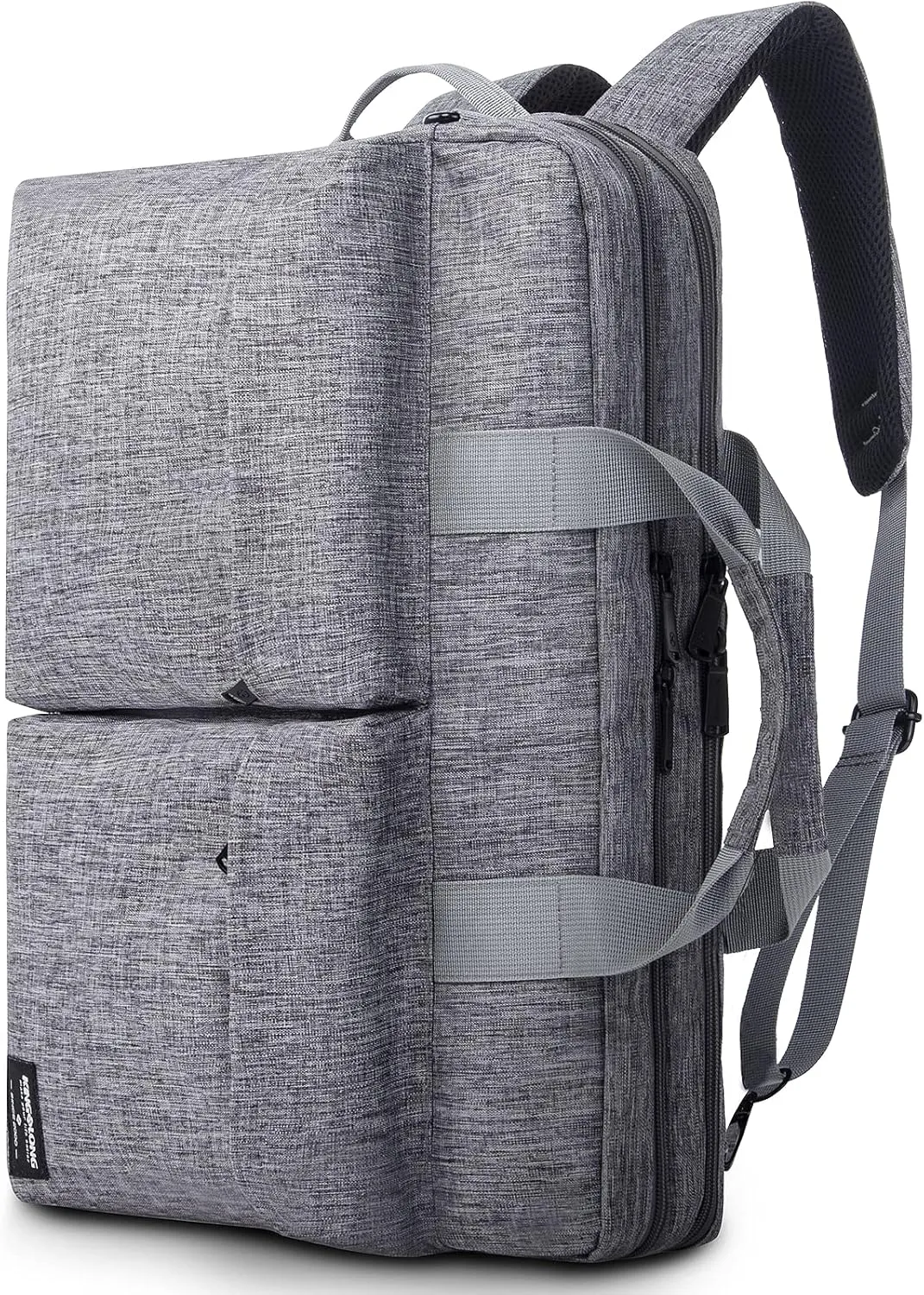 KINGSLONG 17.3 Inch Convertible Laptop Backpack,Laptop Messenger Bag Briefcase Handbag with Shoulder Strap for Men Women, Grey