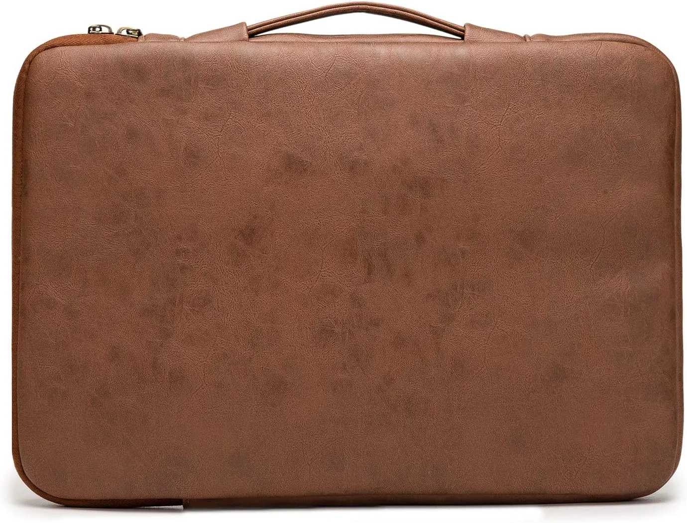 Kinmac 360 Heavy Duty Protective Laptop Computer Sleeve case Bag Cover with Handle for MacBook Pro 14 inch,14 inch-14.4 inch HP Lenovo Dell ASUS Acer Laptop (Coffee PU)