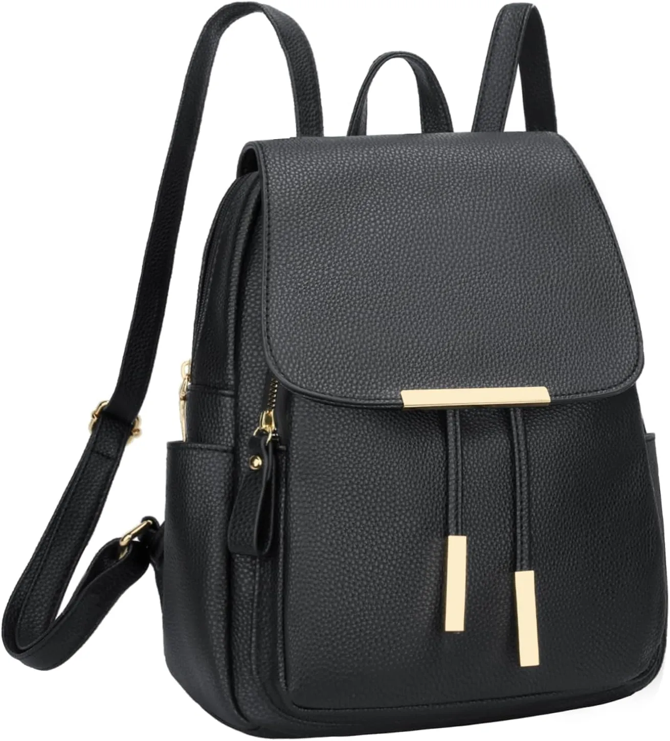 KKXIU Trendy Leather Backpack Purse for Women and Ladies Shoulder Travel Daypacks Bags (A-Black)