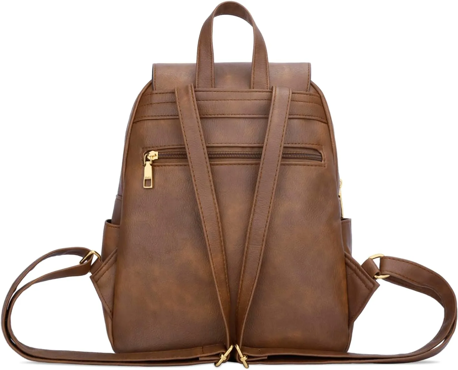 KKXIU Trendy Vegan Leather Backpack Purse for Women and Ladies Shoulder Travel Daypacks Bags (Z-Brown)