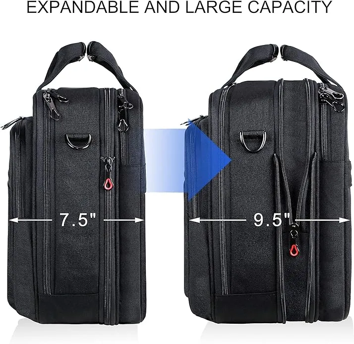 KROSER Laptop Bag Premium Laptop Briefcase Fits Up to 17.3 Inch Laptop Expandable Water-Repellent Shoulder Messenger Bag Computer Bag