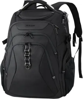 KROSER Travel Laptop Backpack 18.4 Inch XXXL Gaming Backpack with Hard Shell Saferoom RFID Pockets Water-Repellent Business College Daypack Stylish Laptop Bag for Men/Women-Black