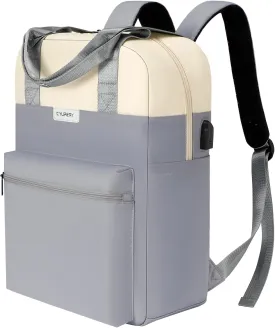 Laptop Backpack for Women Fashion Travel Backpacks 15.6 Inch Laptop Bag with USB Port Teacher Nurse Vintage Daypacks for Work,Light Grey