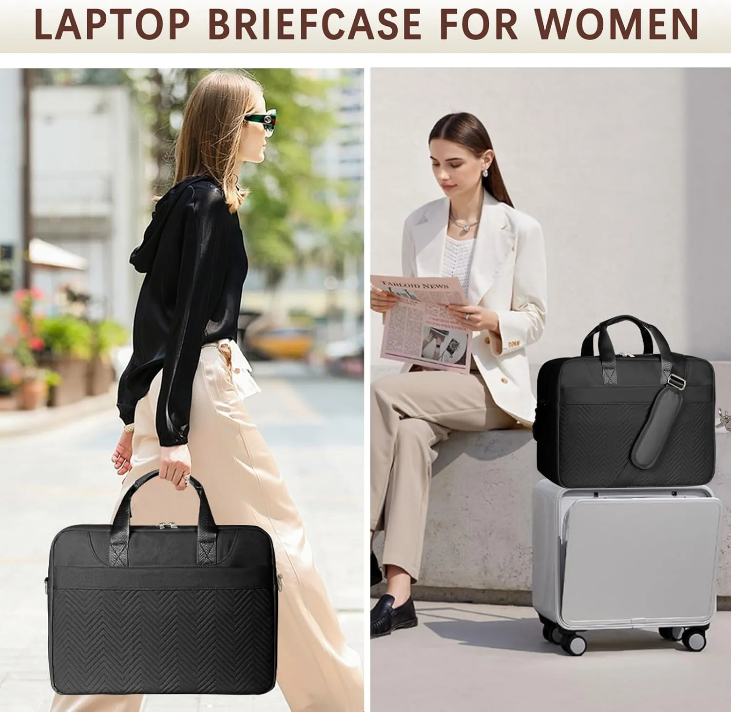 Laptop Briefcase for Women 15.6 Inch Waterproof Laptop Work Bag with Clutch Purse Computer Messenger Bag for Women