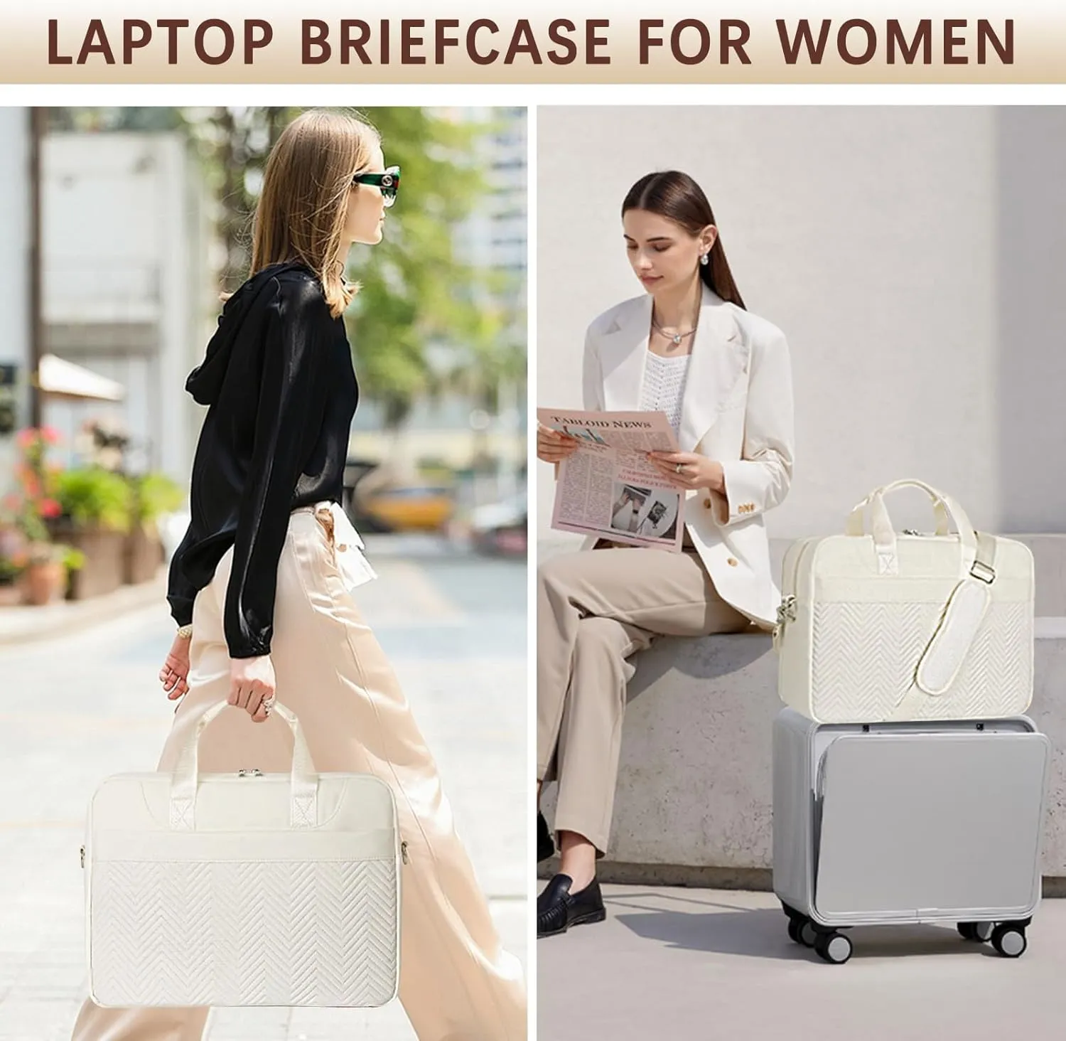 Laptop Briefcase for Women 15.6 Inch Waterproof Laptop Work Bag with Clutch Purse Computer Messenger Bag for Women