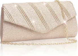 Larcenciel Women's Evening Handbags, Glitter Envelope Clutch Purses, Formal Ladies bag for Date Night Out Party,8.74.3x2.4in