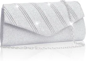 Larcenciel Women's Evening Handbags, Glitter Envelope Clutch Purses, Formal Ladies bag for Date Night Out Party,8.74.3x2.4in