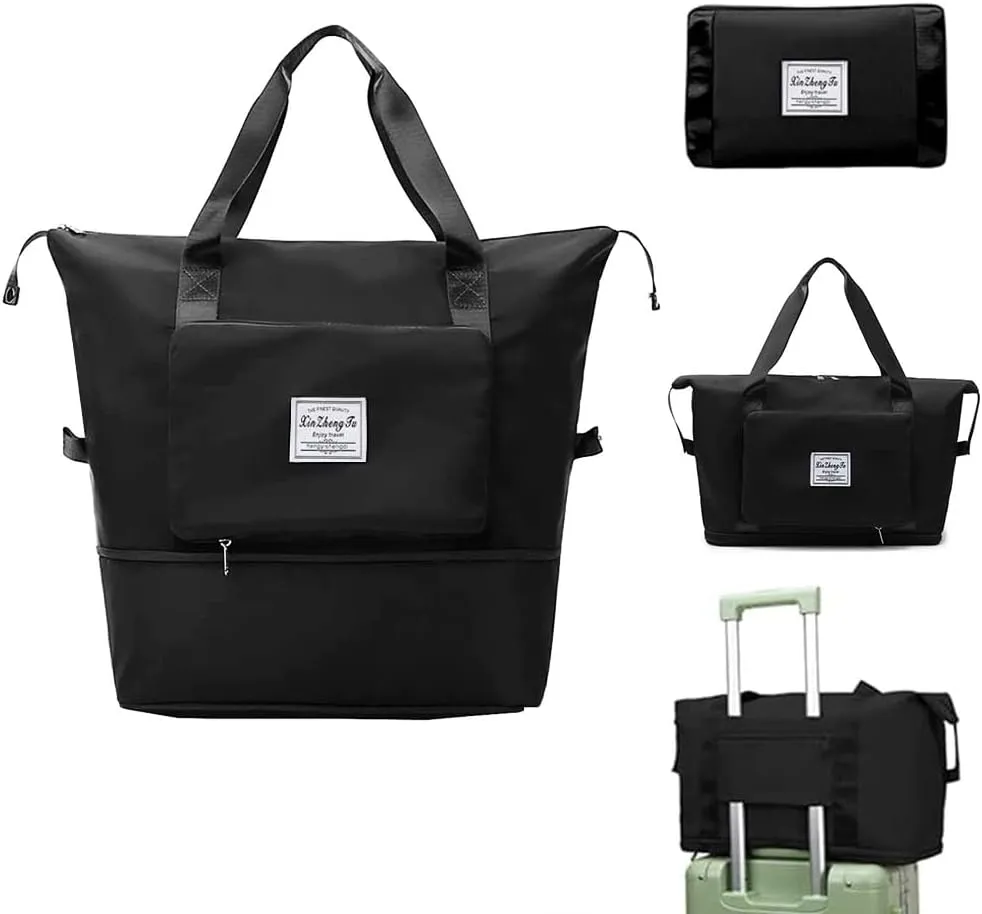 Large Capacity Foldable Travel Bag, Expandable Waterproof Carry on Bag, Dry and Wet Separation Spor Duffel Bags