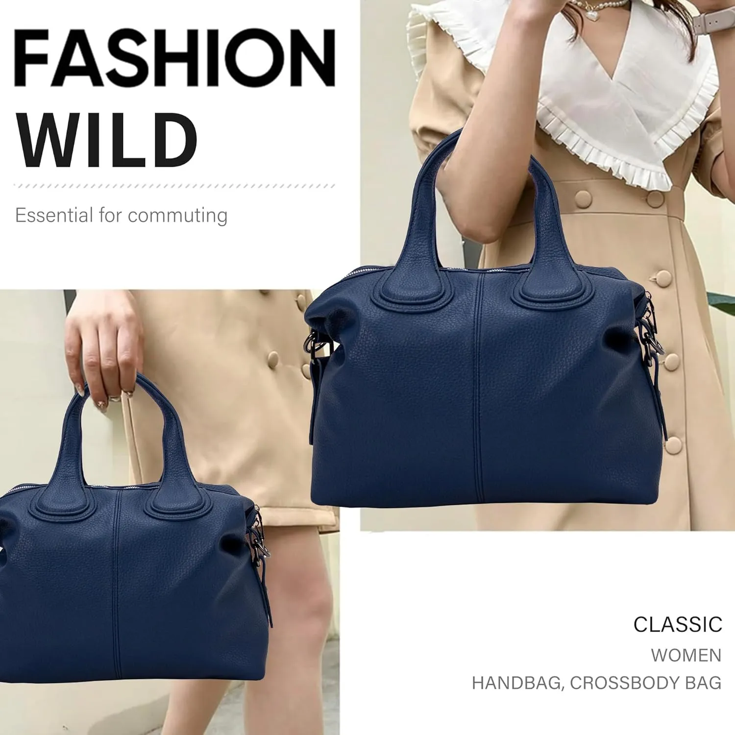 Large Handbags for Women Big Top Handle Roomy Casual Designer Ladies Purse PU Tote Shoulder Bag with Strap