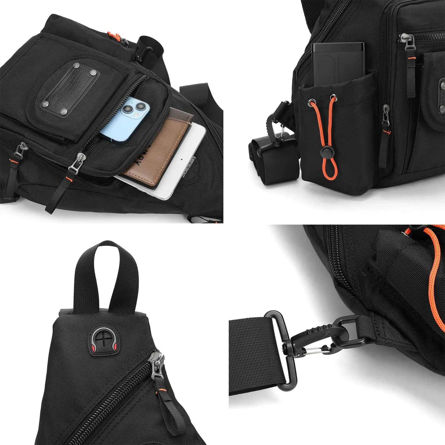 Large Sling Backpack, Sling Chest Bag Shoulder Crossbody Daypacks Fits 14.1-Inch Laptop for Travel Outdoor Men Women
