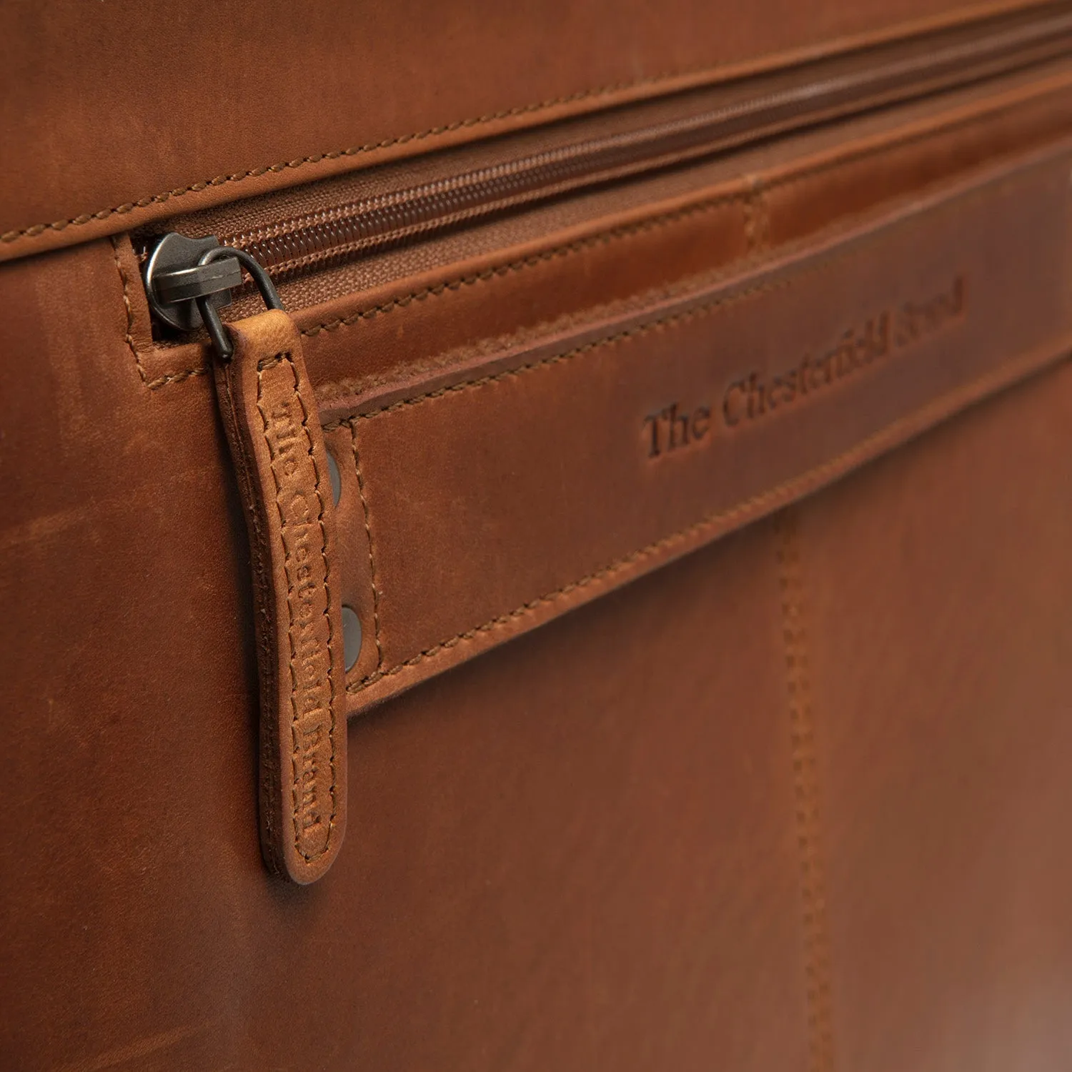 Leather Briefcase - The Chesterfield Brand Springfield Cognac