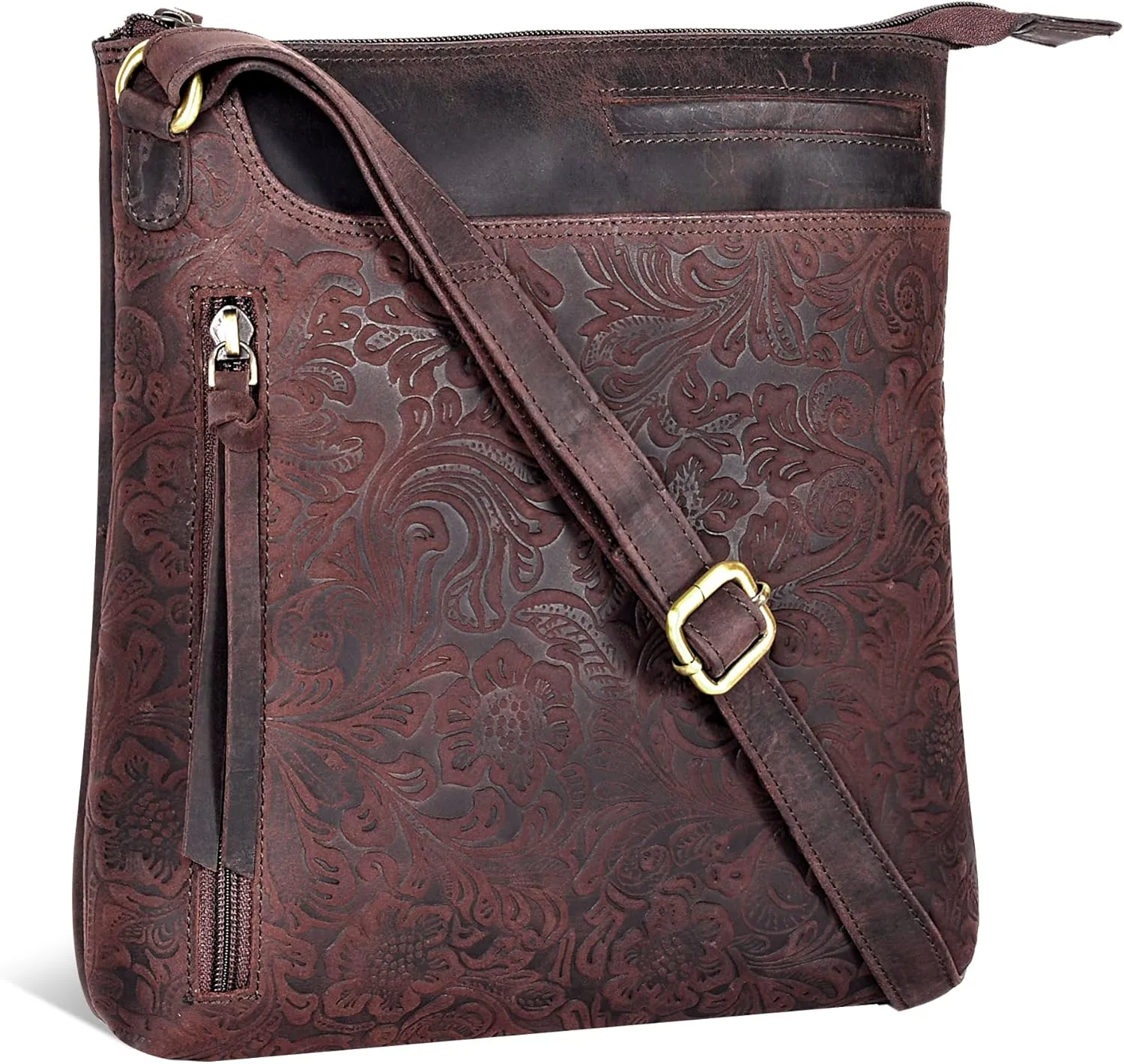 Leather Crossbody Bags for Women - Ladies Sling Handbags - Medium Cross body Purses Handbags - Purses For Women