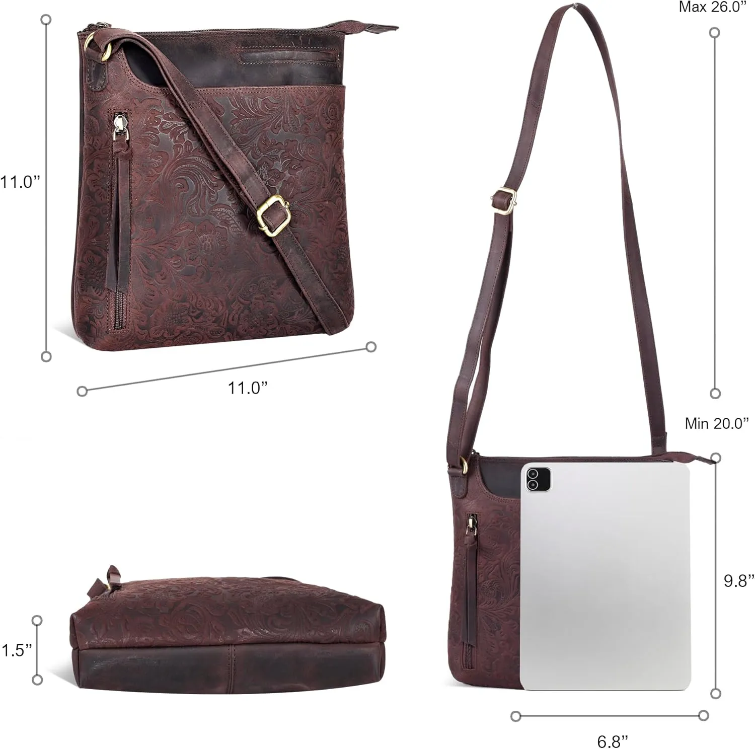 Leather Crossbody Bags for Women - Ladies Sling Handbags - Medium Cross body Purses Handbags - Purses For Women
