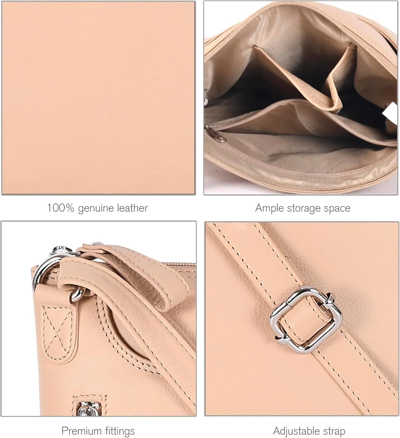 Leather Crossbody Bags for Women - Ladies Sling Handbags - Medium Cross body Purses Handbags - Purses For Women