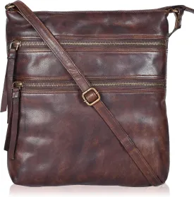 Leather Crossbody Bags for Women - Ladies Sling Handbags - Medium Cross body Purses Handbags - Purses For Women