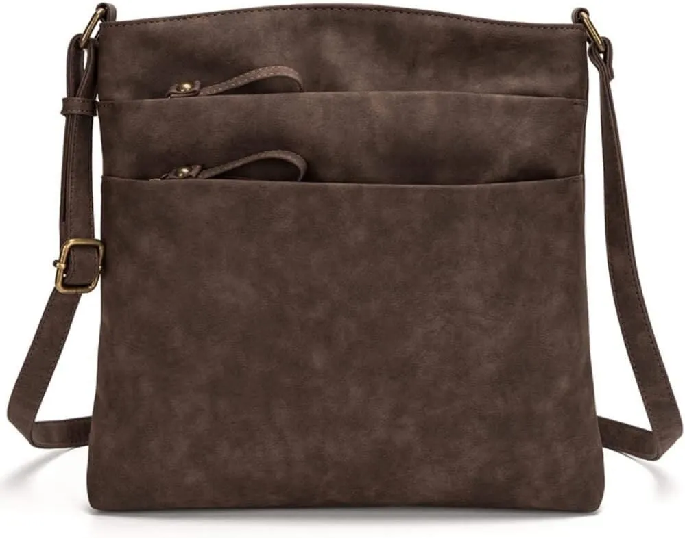 Leather Retro Handbag Shoulder Handbag Sling Pack Large Capacity Crossbody for Women