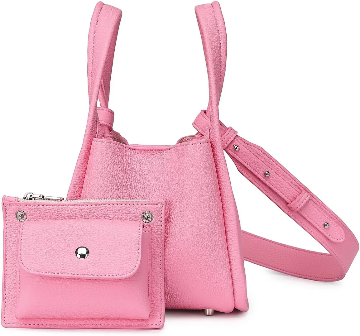 Leather Tote Bag Slouchy Handbag with Zipper Stylish for Women's