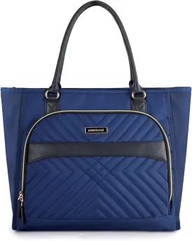 LIGHT FLIGHT Tote Bag for Women, Top Handle Handbag 15.6 inch Laptop Bag Quilted Tote With Pocket Black Totes for Work Bag