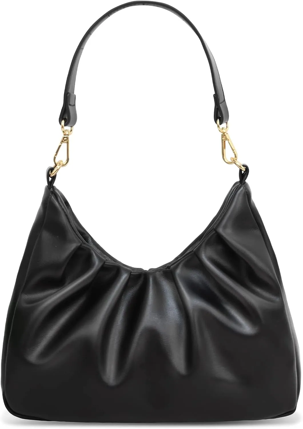 LIVACASA Shoulder Bags for Women, Cute Soft Small Clutch Purses,PU Leather Hobo Crossbody Tote Dumpling Bags with Pockets