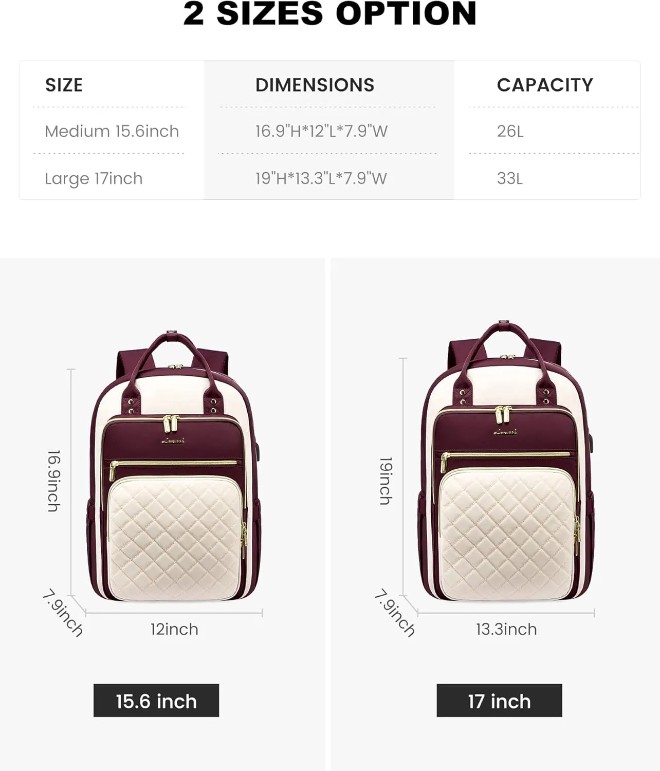 LOVEVOOK Laptop Backpack for Women, Fashion Travel Work Commuter Backpack Purse with USB Port, Lightweight Casual Daypacks, Nurse Teacher College Computer Bag, Fit 15.6" Laptop